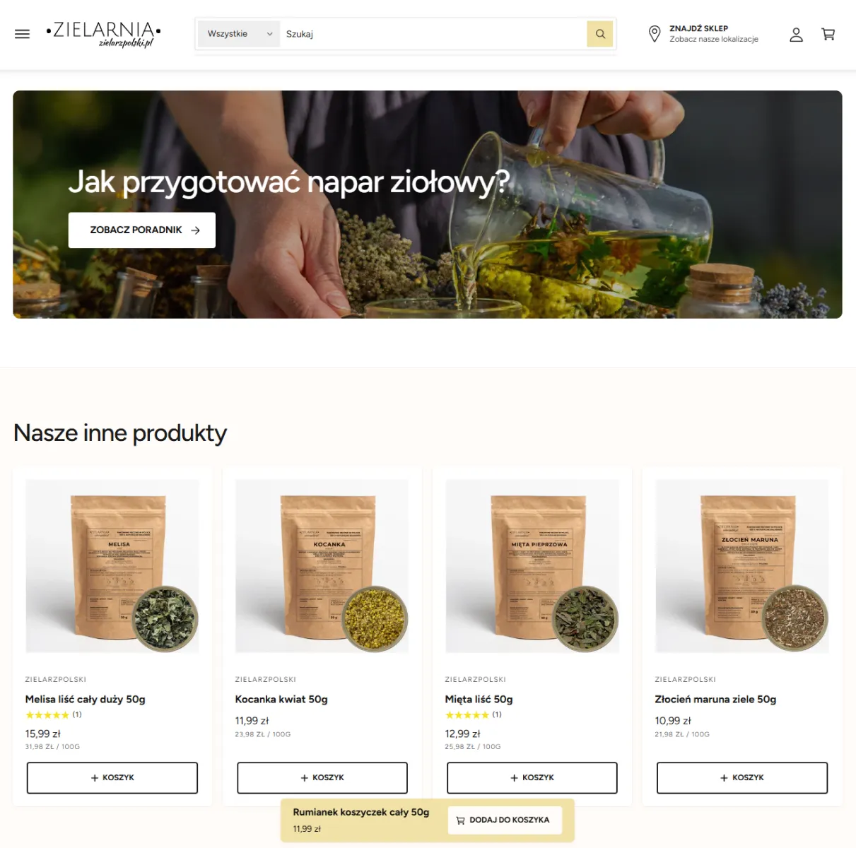 Zielarz Polski Nowy Szablon Mercora Studio